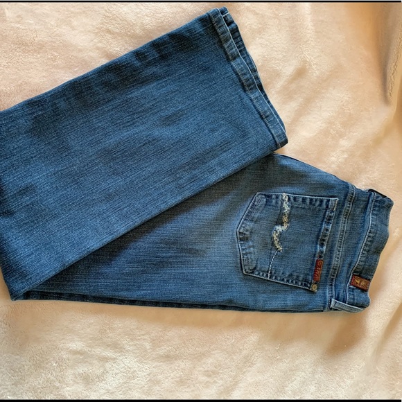 7 For All Mankind Bling Pocket Boot Cut Jeans - Picture 4 of 7